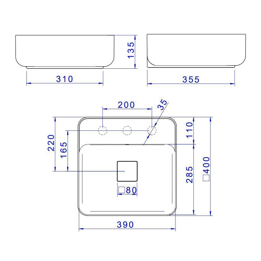 Cuba De Apoio Deca Slim 40x40 L.11040.m.26 Quadrada Com Mesa Barbante - 3