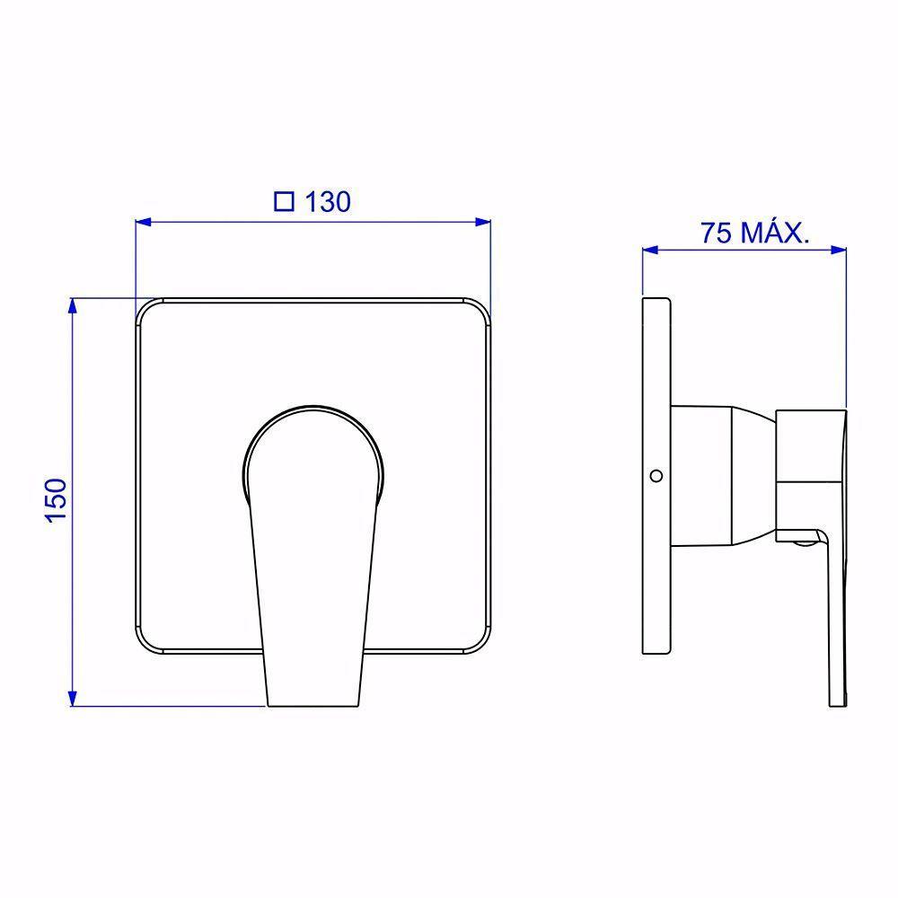 Acabamento Monocomando Para Chuveiro Deca Level 4993.bl26.chu.mt Black Matte - 3