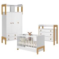 Conjunto Para Quarto Infantil Esquel Branco Acetinado - 1