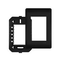 Placa Com Suporte Fame Habitat Black 4x2 Para 3 Módulos Horizontais Preto - 1