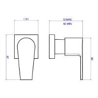 Acabamento Para Registro De Gaveta Deca Level 4900.bl26.pq.no 1-2", 3-4" E 1" Black Noir - 2