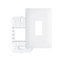 Placa Com Suporte Fame Habitat 4x2 Para Módulo Vertical Branco - 1