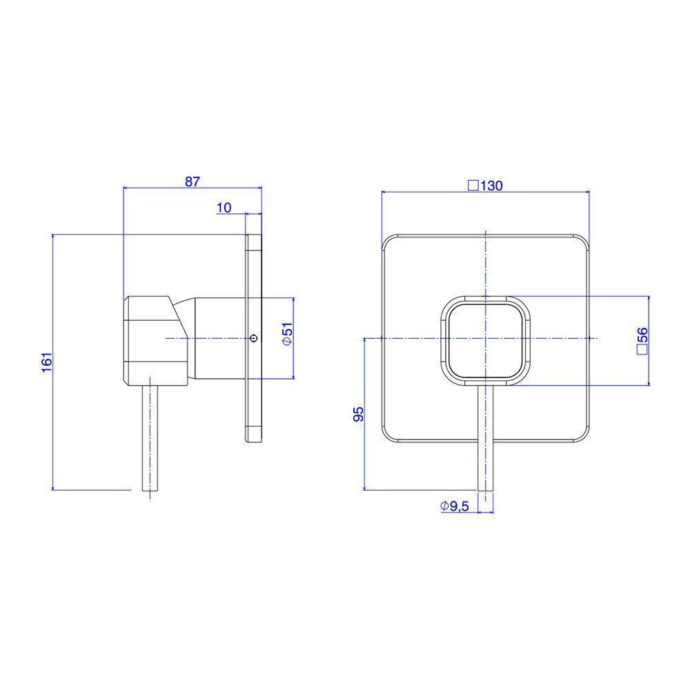 Acabamento Monocomando Para Chuveiro Deca You 4993.c105.chu Quadrado Cromado - 3