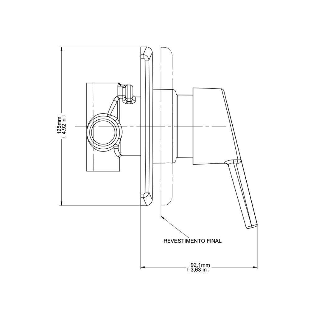 Acabamento Monocomando Para Ducha Higiênica Docol Nexus 503106 1-2" Cromado - 3