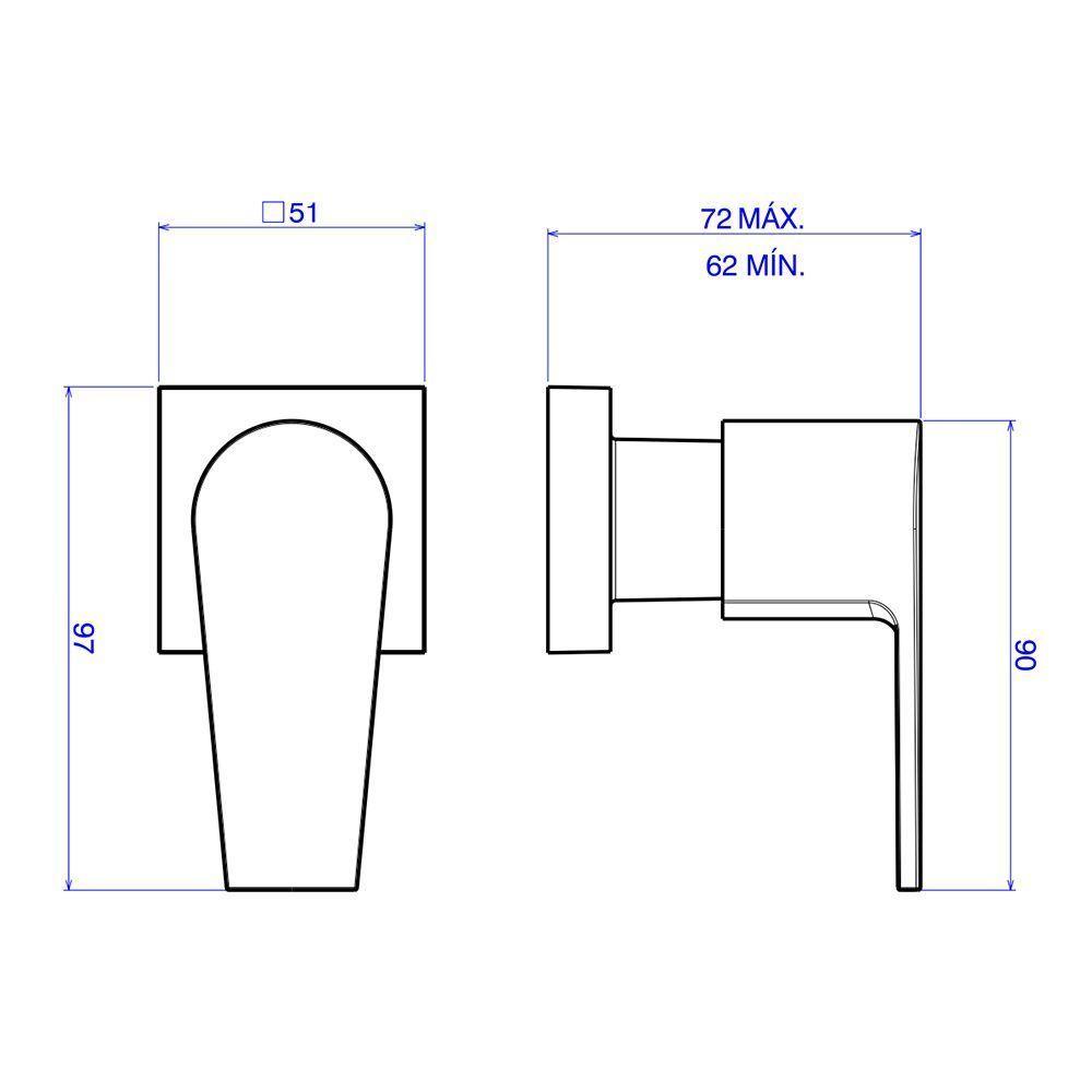 Acabamento Para Registro De Pressão Deca Level 4916.bl26.pq.no 1-2" E 3-4" Black Noir - 3