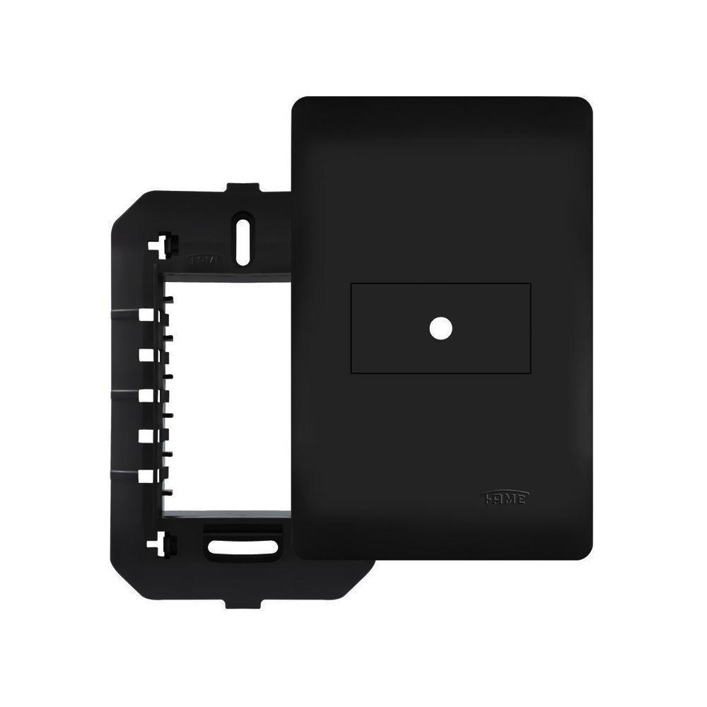 Placa Saída De Fio Com Suporte Fame Habitat Black 4x2 Preto - 1