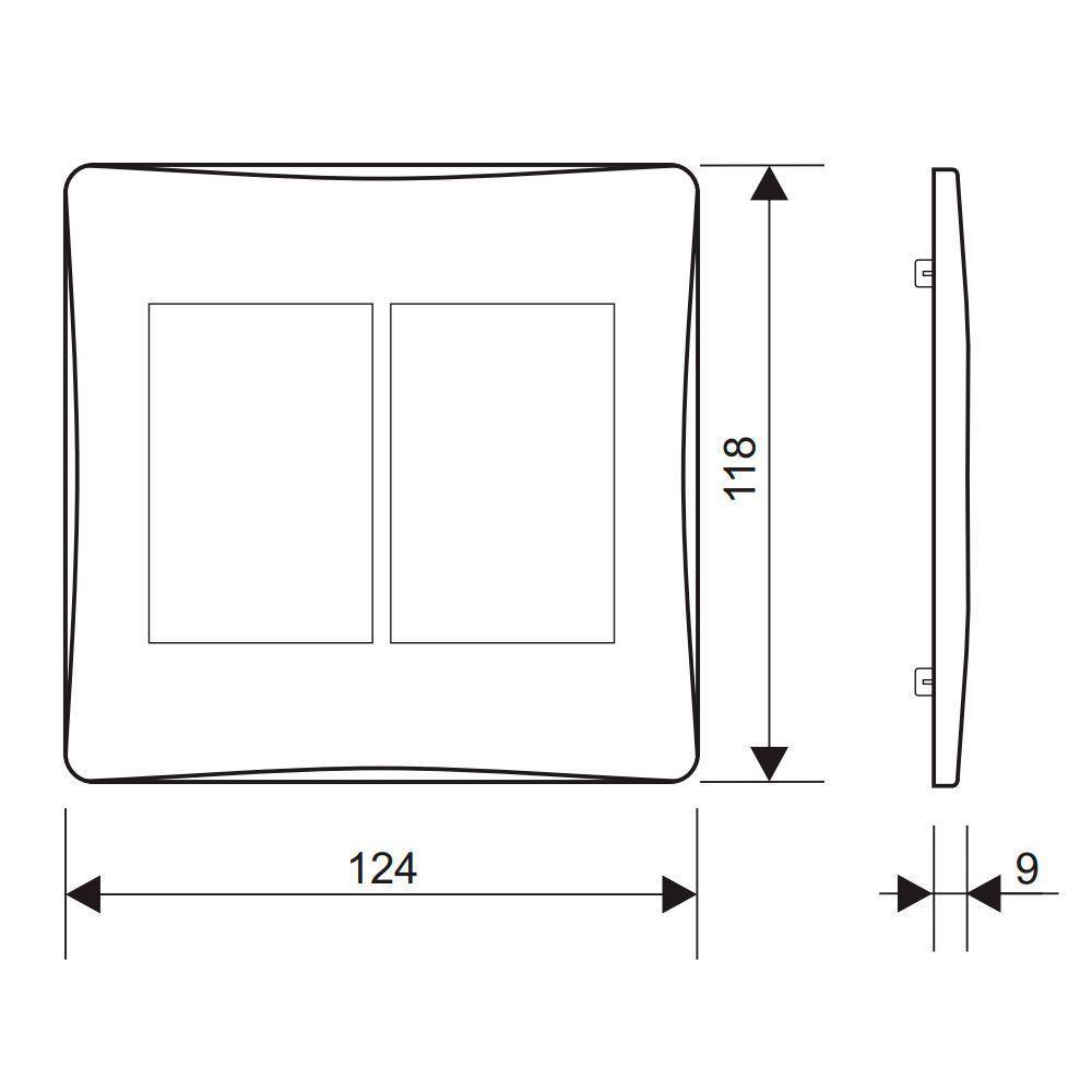 Placa Com Suporte Fame Habitat Black 4x4 Para 6 Módulos Horizontais Preta - 2