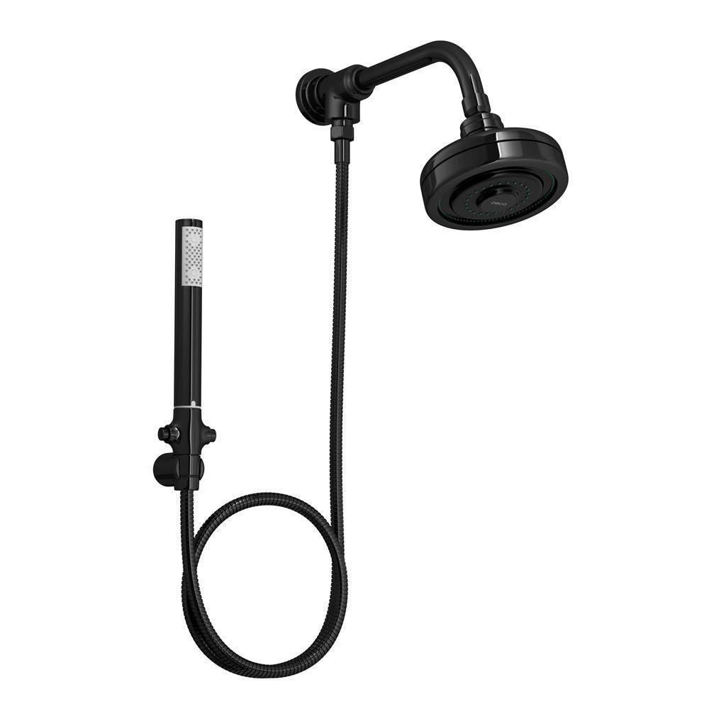 Chuveiro Deca Acqua Plus 1990.bl.std.kit.no De Parede Com Desviador Black Noir - 1