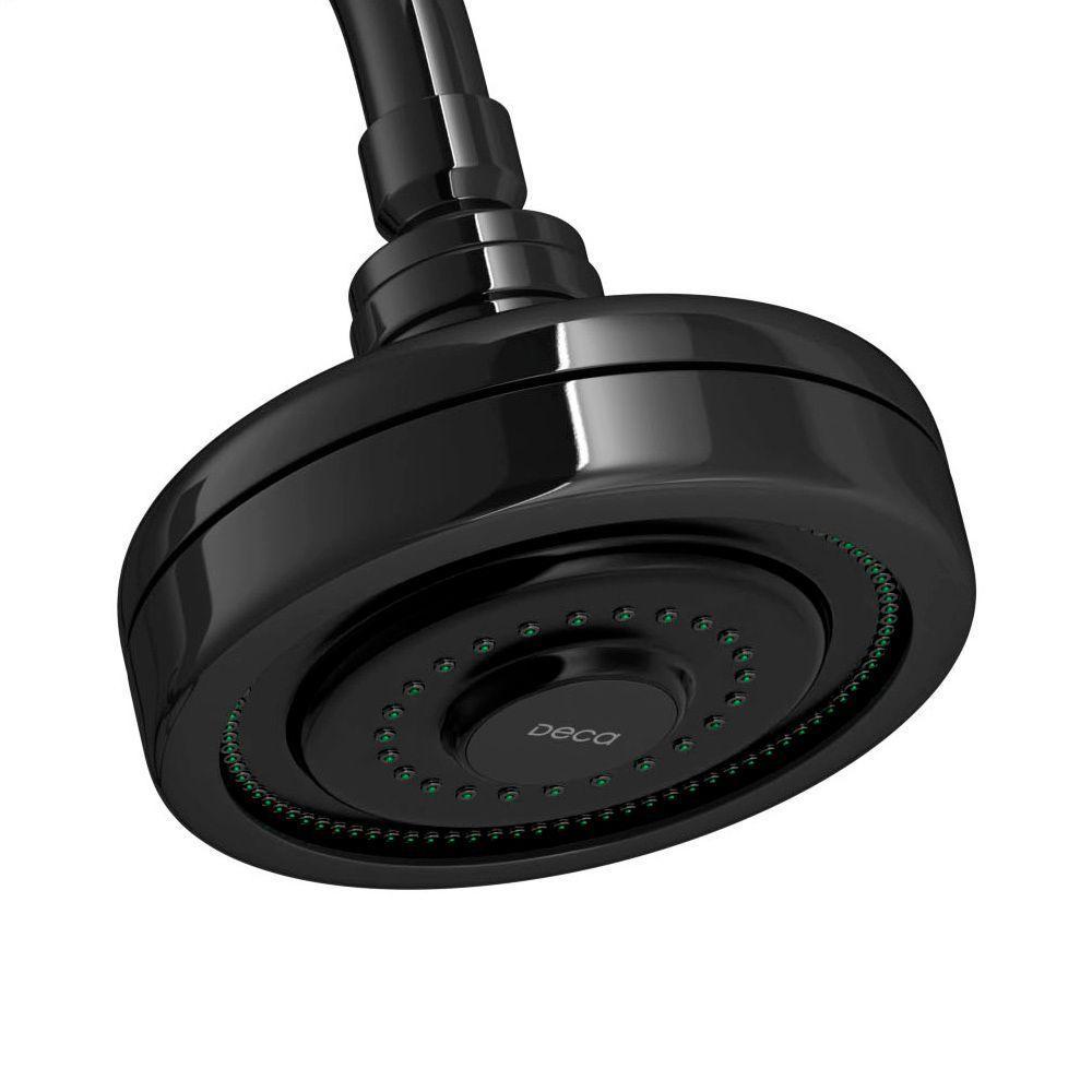 Chuveiro Deca Acqua Plus 1990.bl.std.kit.no De Parede Com Desviador Black Noir - 3