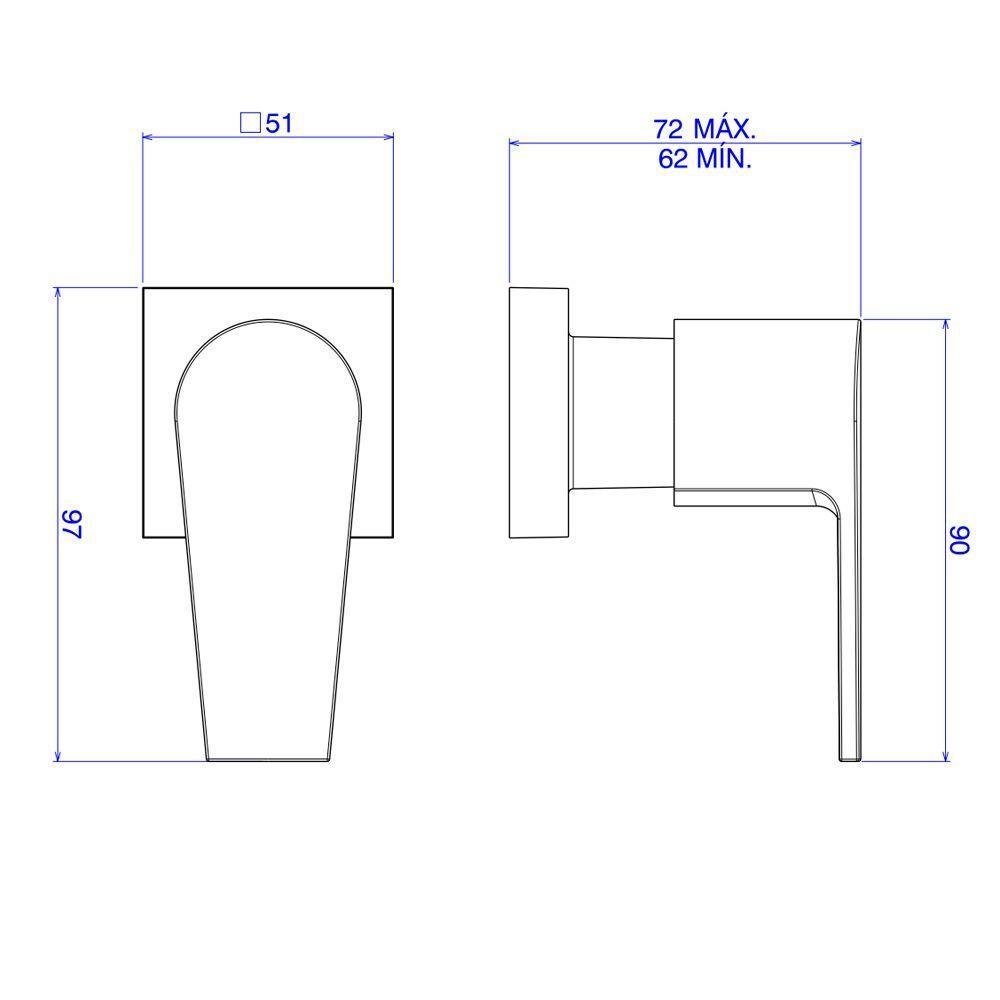 Acabamento Para Registro De Gaveta Deca Level 4900.bl26.pq.mt 1-2", 3-4" E 1" Black Matte - 2