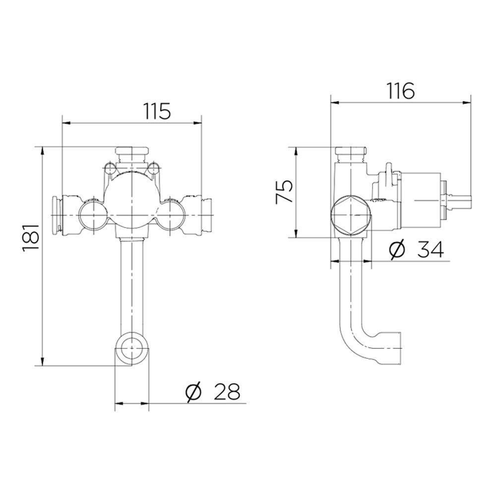 Base Monocomando Para Ducha Higiênica Docol 545900 1-2" E 3-4" Cobre - 2