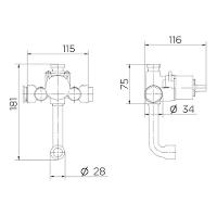 Base Monocomando Para Ducha Higiênica Docol 545900 1-2" E 3-4" Cobre - 2