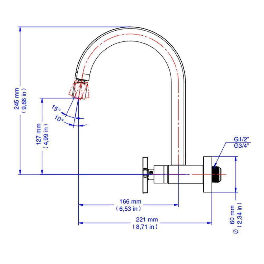 Torneira Docol City 876606 De Parede Cromada - 4