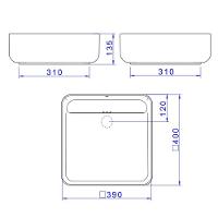 Cuba De Apoio Deca Slim 40x40 L.11040.vo.17 Quadrada Com Válvula Oculta Branca - 5