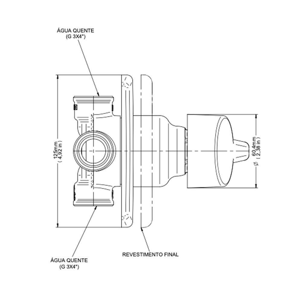 Acabamento Monocomando Para Chuveiro Docol Nexus 502906 3-4" Cromado - 3