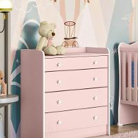 Conjunto Quarto De Bebê Puerto Rosa Acetinado