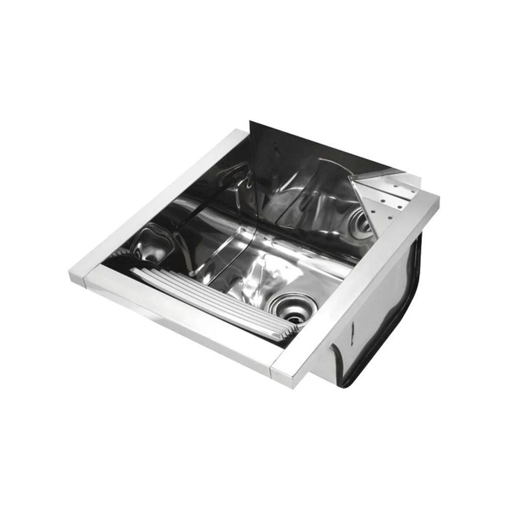 Tanque De Parede Docol Reto 017047ch 44x48 Inox Alto Brilho - 1