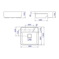 Cuba De Semiencaixe Deca Slim 40x40 L.61040.m.26 Quadrada Com Mesa Barbante - 3