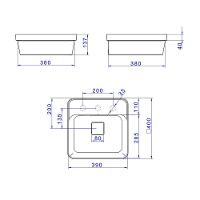 Cuba De Sobrepor Deca Slim 40x40 L.21040.m.85 Quadrada Com Mesa Soft Antracite - 5