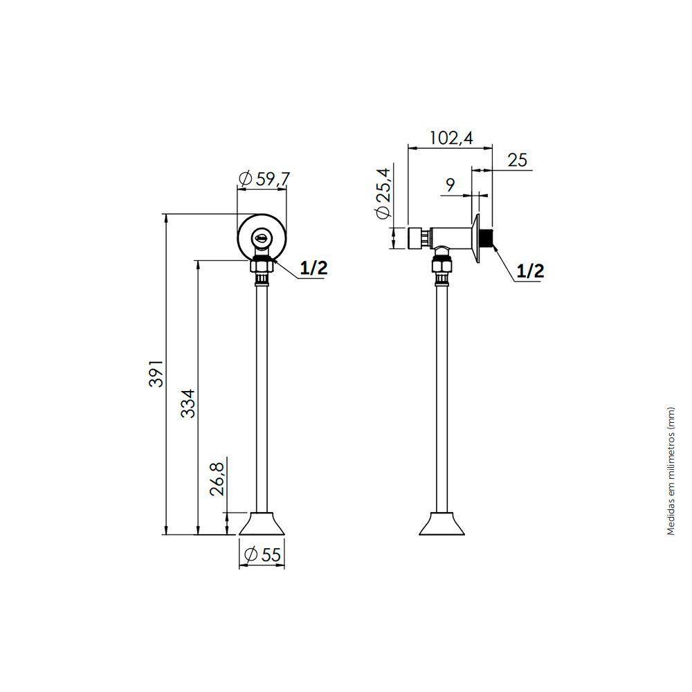 Válvula Para Mictório Com Fechamento Automático Blukit Branca - 2