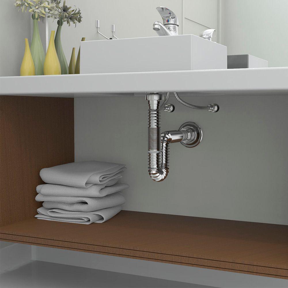 Sifão Sanfonado Extensível Blukit 72cm Cromado Universal - 4