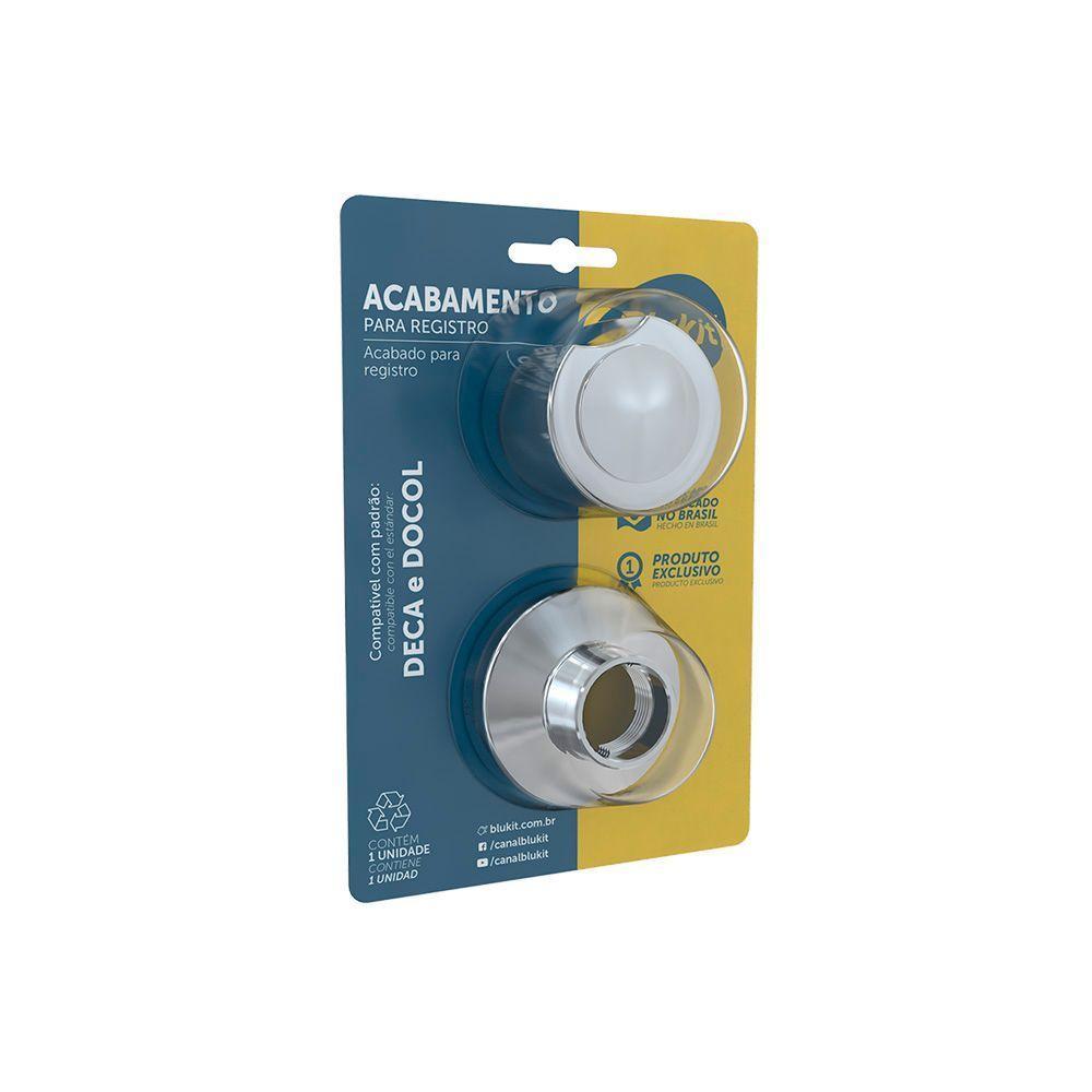 Acabamento Para Registro Blukit C40 Cromado - 2