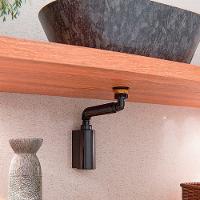 Sifão Sanfonado Blukit De Parede Com Copo 47cm Preto Universal - 2