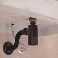 Sifão Sanfonado Extensível Blukit Com Copo 48cm Preto Universal - 2