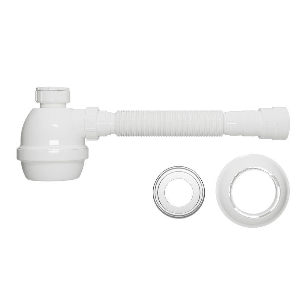 Sifão Sanfonado Extensível Blukit Com Copo 79,5cm Branco Universal - 1