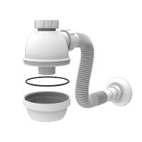 Sifão Sanfonado Extensível Blukit Com Copo 79,5cm Branco Universal