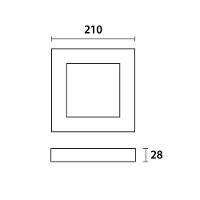 Painel De Led Blumenau Quadrado De Sobrepor 18w Bivolt Preto 3000k Luz Amarela - 2