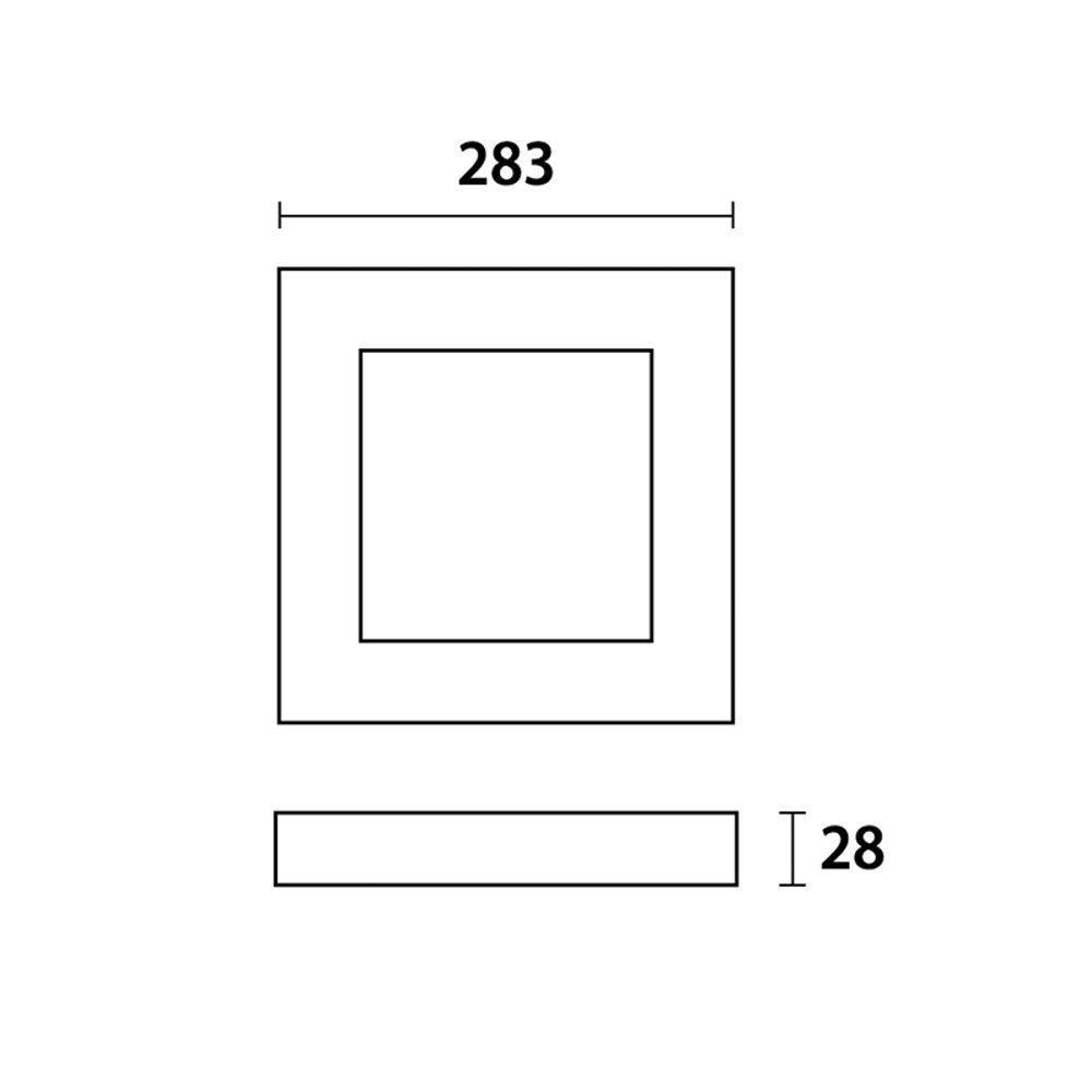 Painel De Led Blumenau Quadrado De Sobrepor 24w Bivolt Preto 3000k Luz Amarela - 2