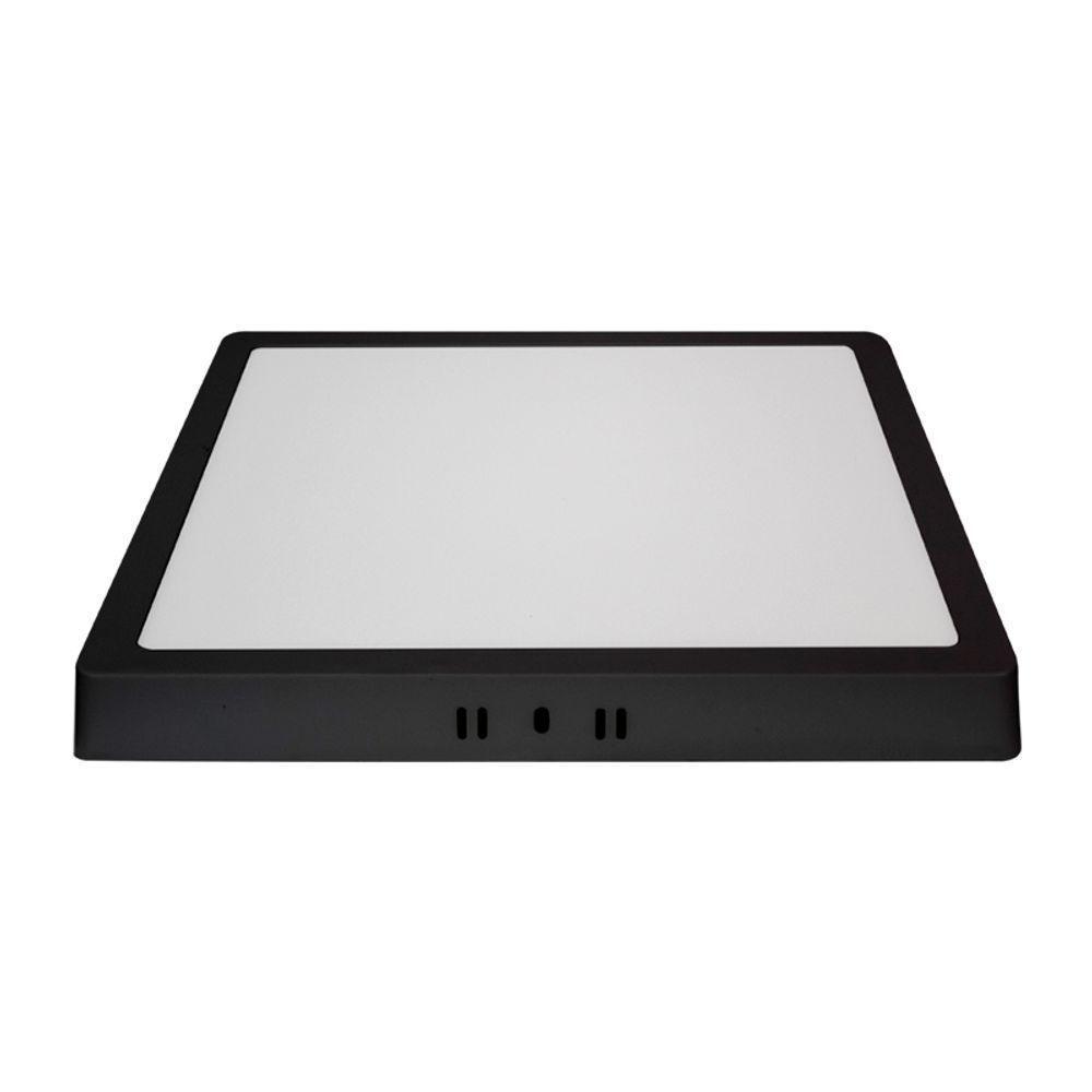 Painel De Led Blumenau Quadrado De Sobrepor 24w Bivolt Preto 3000k Luz Amarela - 3