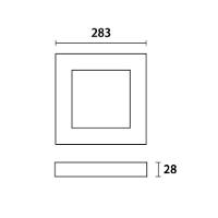 Painel De Led Blumenau Quadrado De Sobrepor 24w Bivolt Preto 3000k Luz Amarela - 2