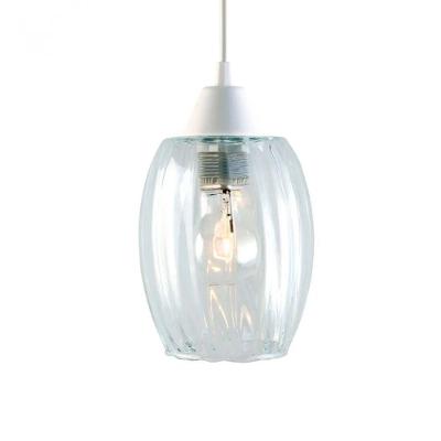 Lustre Pendente Taschibra Badih P E27 Bivolt Vidro Canelado Transparente