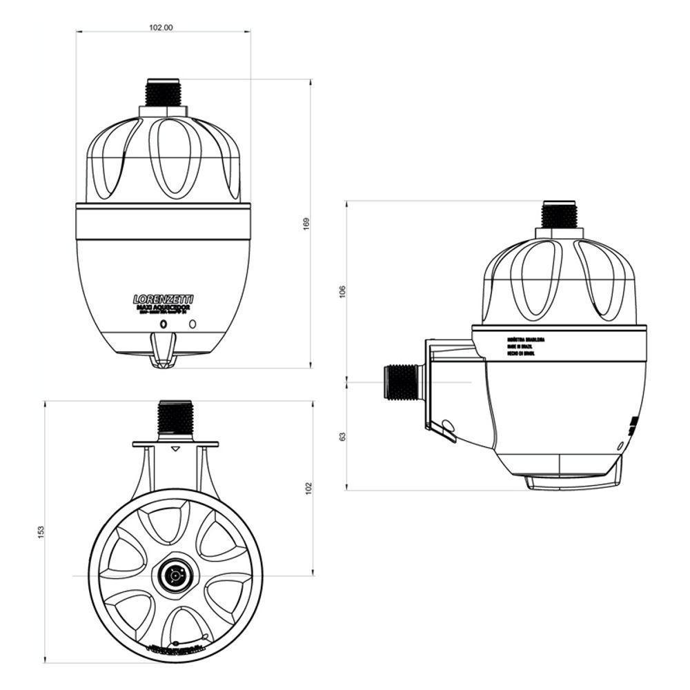 Aquecedor Elétrico Lorenzetti Maxi Ultra Branco 127v - 3