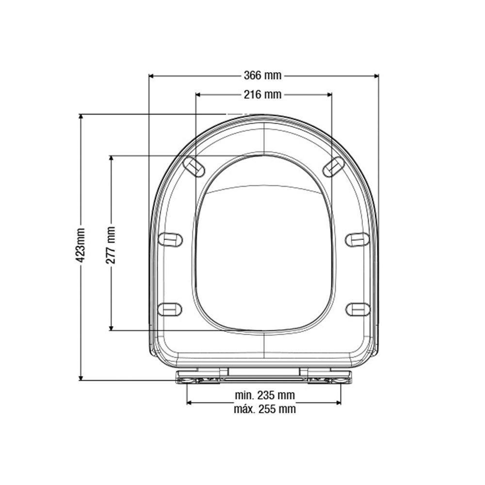 Assento Sanitário Plástico Censi Calypso 7650 Soft Close Branco - 2