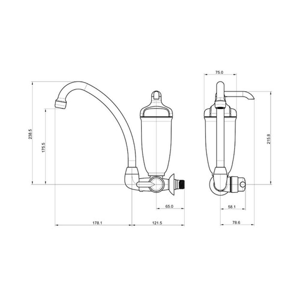 Purificador De água Lorenzetti Acqua Bella Com Torneira De Parede Cromado - 3