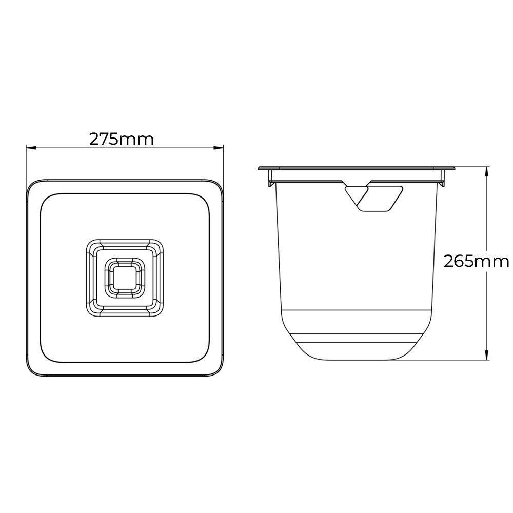Lixeira Arquitech De Embutir 8l Quadrada Branca - 2