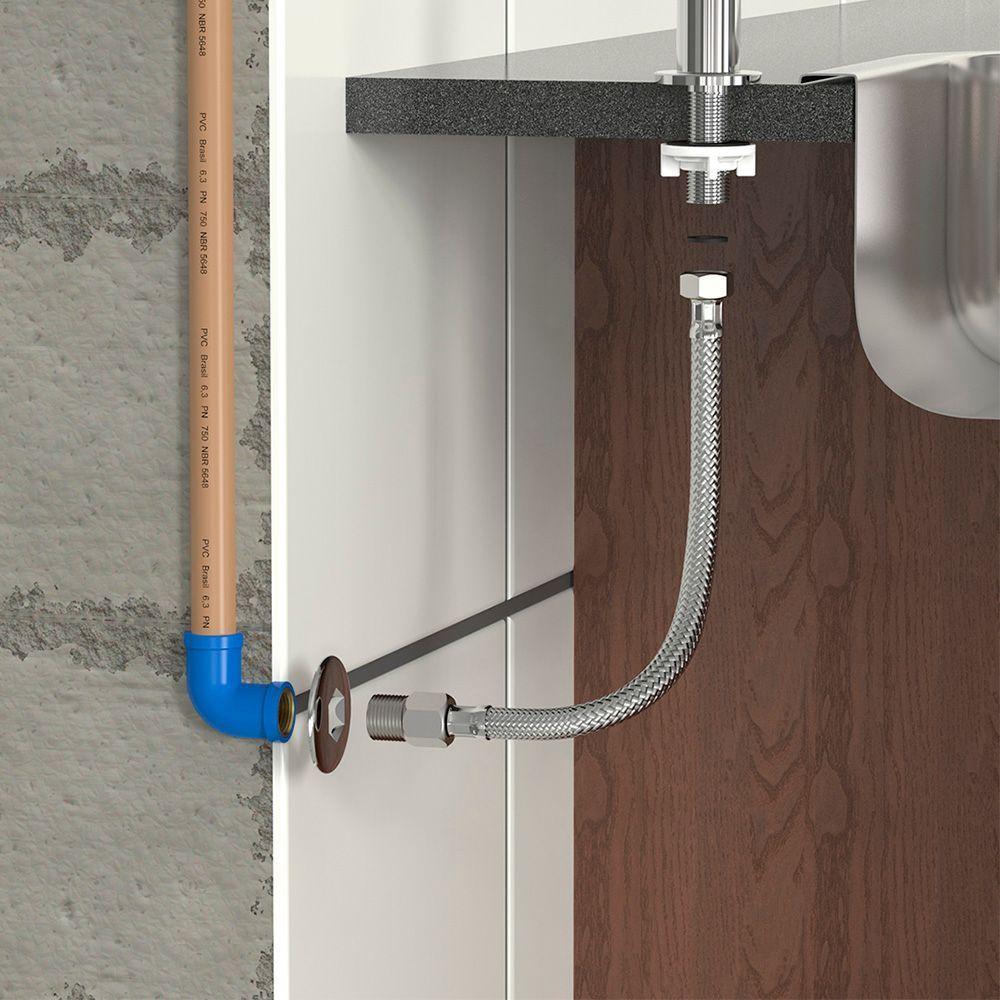 Engate Flexível De Aço Inoxidável Blukit Com 60cm Cromado - 3