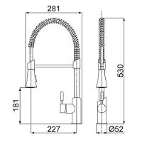Torneira Misturador Monocomando Lorenzetti Lorenkitchen 2266 C76 De Bancada Com Ducha Cromada - 4