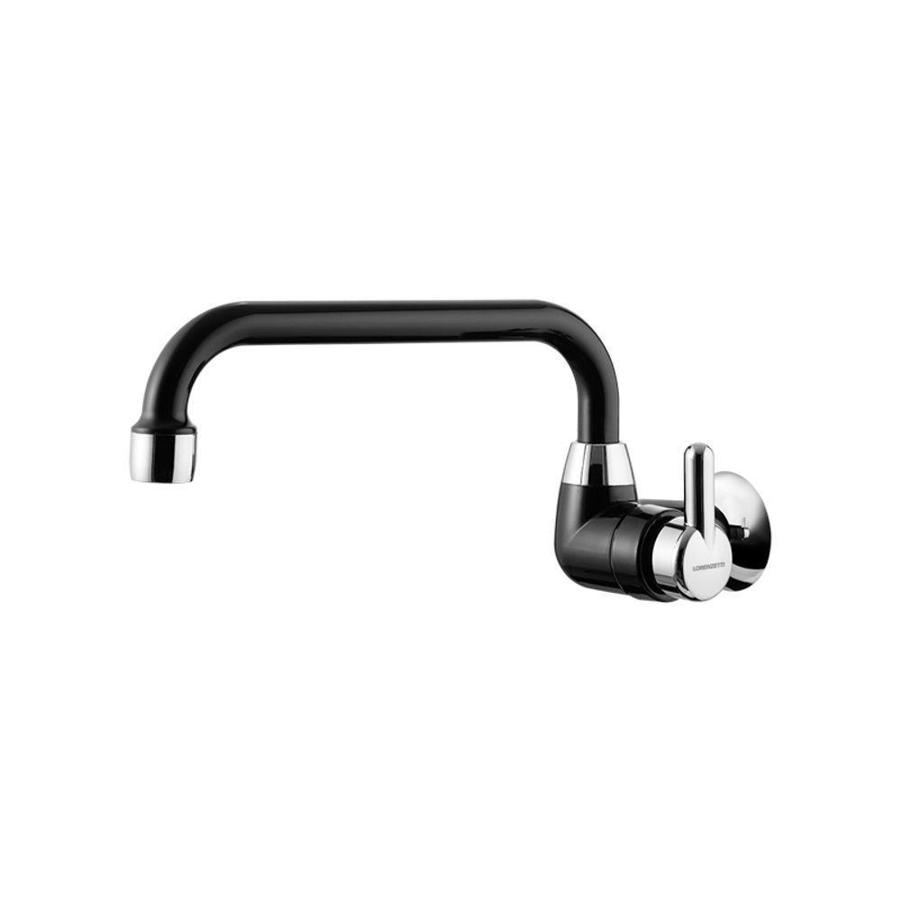 Torneira Plástica Lorenzetti Bric 1164 F31 De Parede Preta Com Cromado - 1