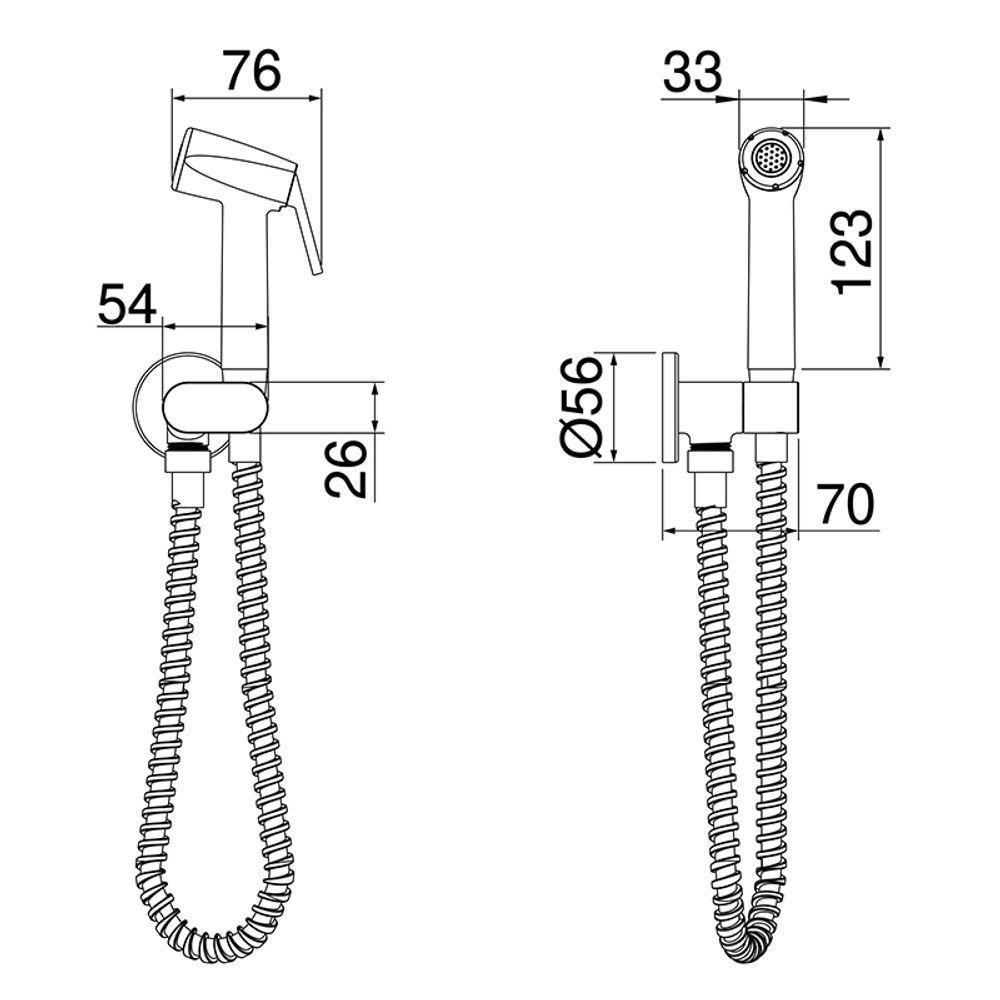 Ducha Higiênica Lorenzetti Loren Loft 1984 C82 Com Registro Cromada - 2