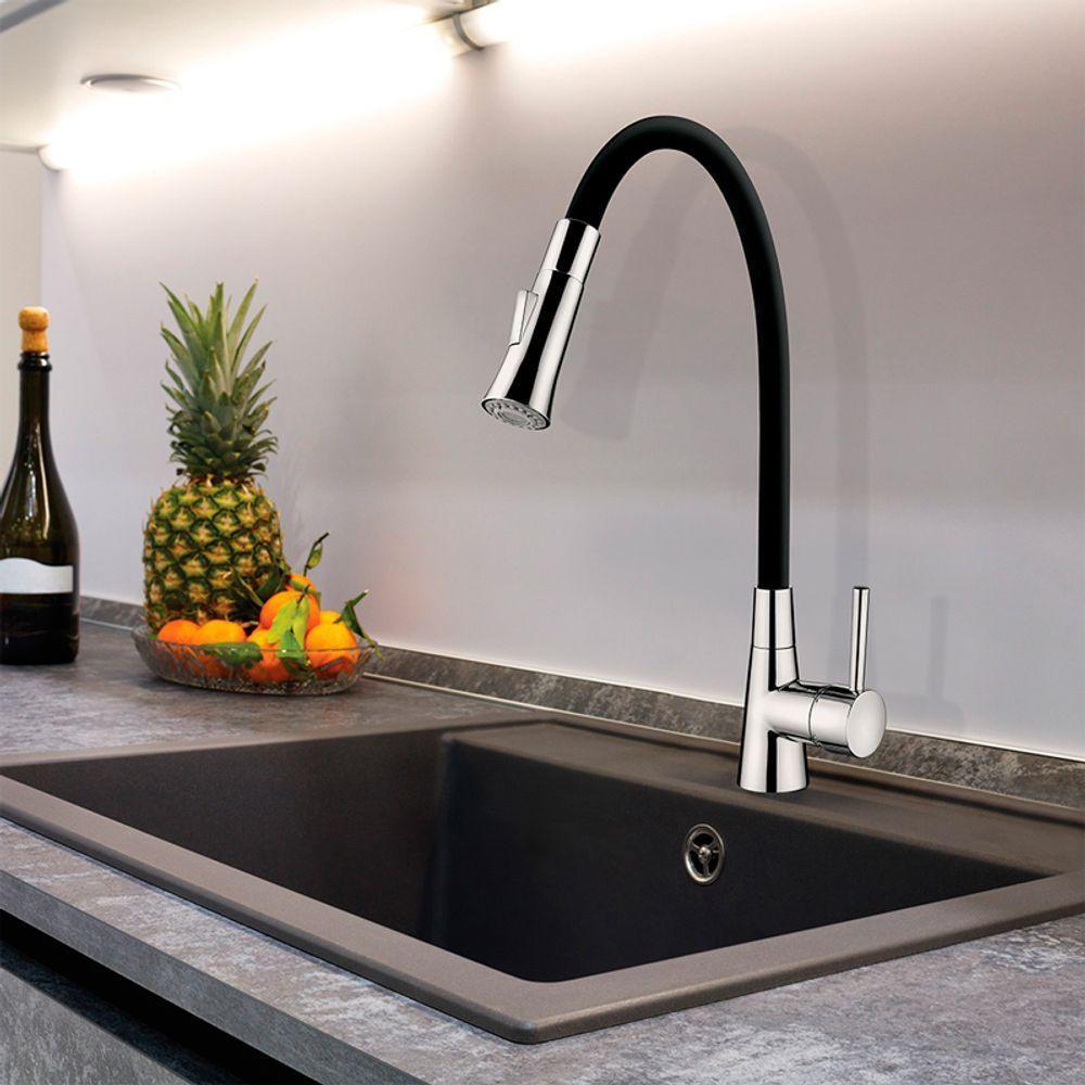 Torneira Misturador Monocomando Lorenzetti Lorenflex 2257 B27 De Bancada Preta - 2