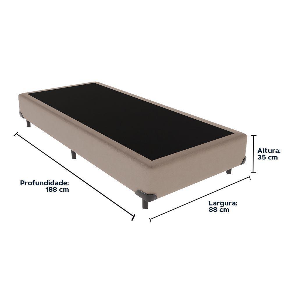 Base Box Solteiro Bege 88cm Madeira - 2