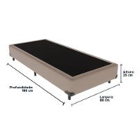 Base Box Solteiro Bege 88cm Madeira - 2