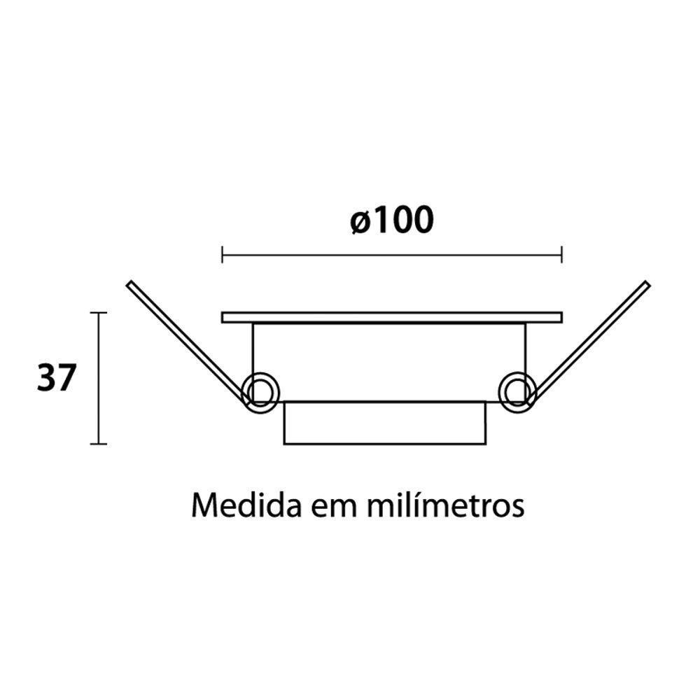 Spot De Embutir Recuado Blumenau Lince Para Lâmpada Mr16 Quadrado Bivolt Branco - Preto - 2