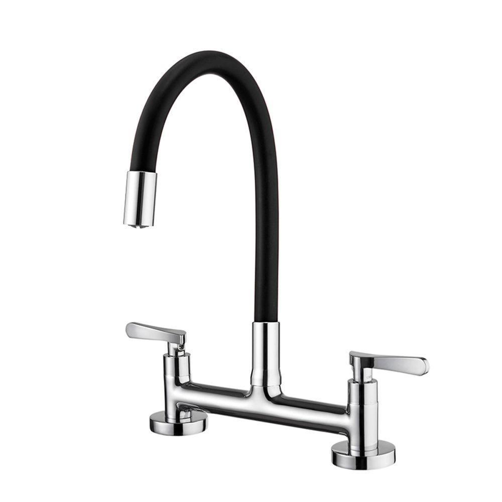 Torneira Misturador Lorenzetti Lorenflex 1256 B27 Com Bica Móvel De Bancada Preta - 1