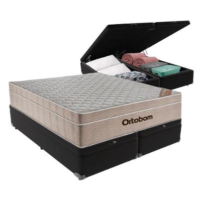 Airtech Ortobom Queen Com Baú Preto 158cm Springpocket
