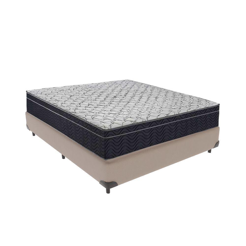 Conjunto Viúvo Cama Bege Box Colchão Extra Firme Ortobom D45 - 1